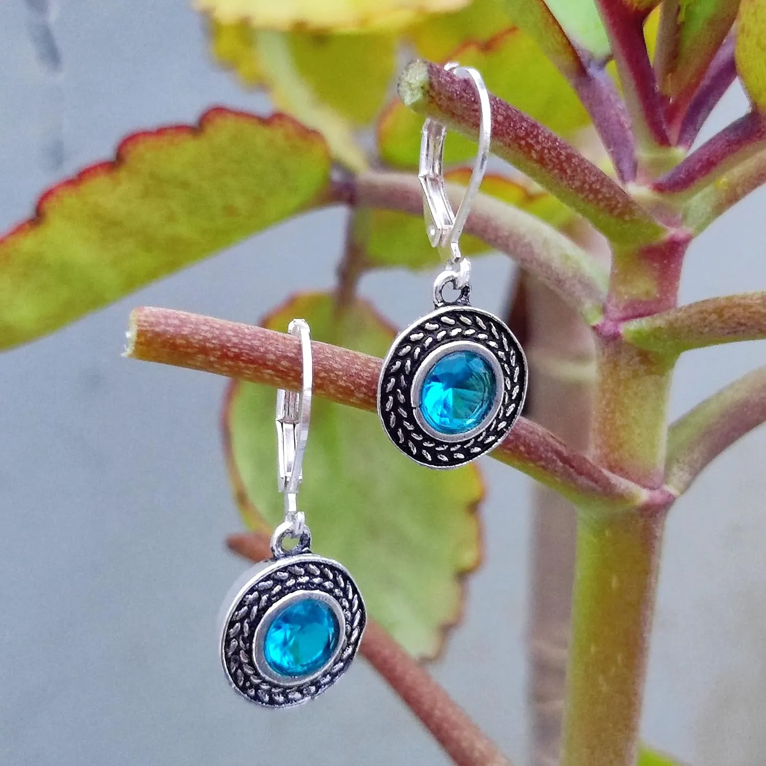 Handmade Bohemian Crystal Leverback Earrings for Women  Lightweight 925 Silver Plated Boho Dangle Teardrop Earrings Jewelry Gifts (Black, Blue, White Pearl)