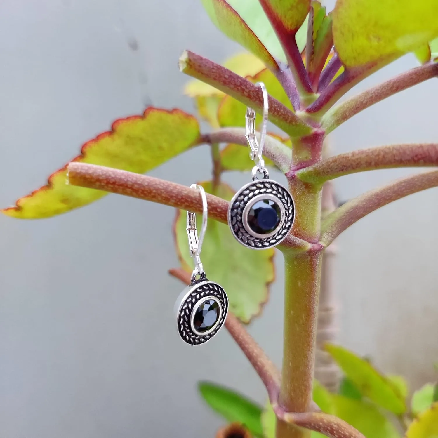 Handmade Bohemian Crystal Leverback Earrings for Women  Lightweight 925 Silver Plated Boho Dangle Teardrop Earrings Jewelry Gifts (Black, Blue, White Pearl)