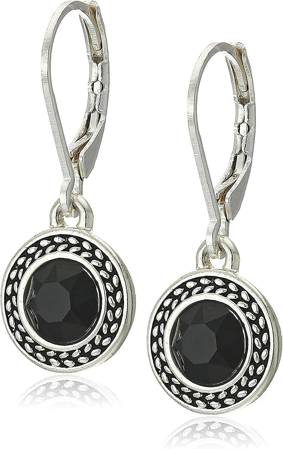 Handmade Bohemian Crystal Leverback Earrings for Women  Lightweight 925 Silver Plated Boho Dangle Teardrop Earrings Jewelry Gifts (Black, Blue, White Pearl)