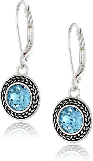 Handmade Bohemian Crystal Leverback Earrings for Women  Lightweight 925 Silver Plated Boho Dangle Teardrop Earrings Jewelry Gifts (Black, Blue, White Pearl)