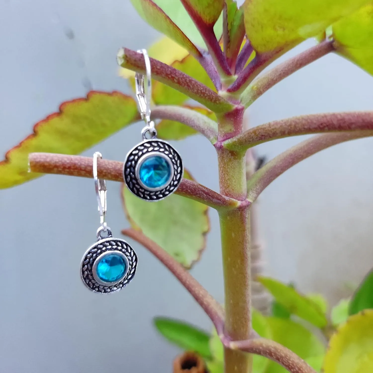 Handmade Bohemian Crystal Leverback Earrings for Women  Lightweight 925 Silver Plated Boho Dangle Teardrop Earrings Jewelry Gifts (Black, Blue, White Pearl)