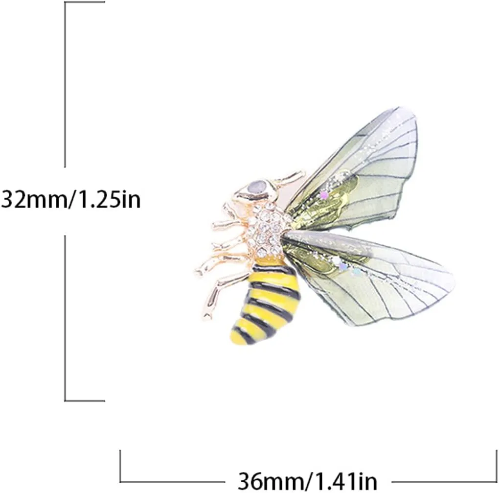 Honey Bee Brooches Pins for Woman Girls,Vintage Elegant Insect Brooch Alloy Zircon Bee Brooch Pin Clothing Accessory Jewelry Gift