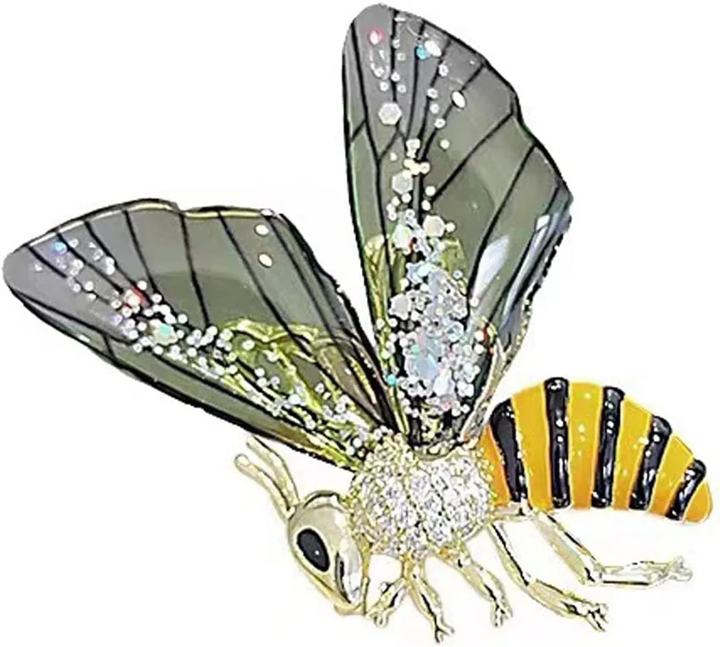 Honey Bee Brooches Pins for Woman Girls,Vintage Elegant Insect Brooch Alloy Zircon Bee Brooch Pin Clothing Accessory Jewelry Gift