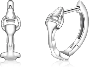 Horse Snaffle Bit Hoop Earrings - 925 Sterling Silver Horse Snaffle Bit Earrings Western Horse Jewelry Equine Gift for Equestrian Lover for Women