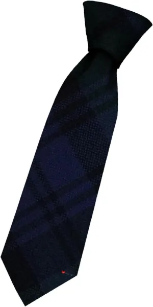 I LUV LTD Boys All Wool Tie Woven And Made in Scotland in Black Watch Modern Tartan