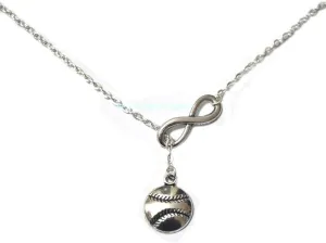 Infinity Baseball Softball Gift for Mom - Simple Everyday Charm Necklace
