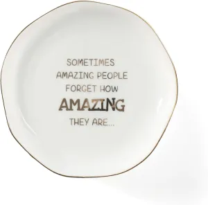 Inspirational Gifts for Women Ring Dish - You are Amazing So This is Reminder Ceramic Jewelry Dish Tray Encouragement Birthday Gifts for Sister Daughter Niece