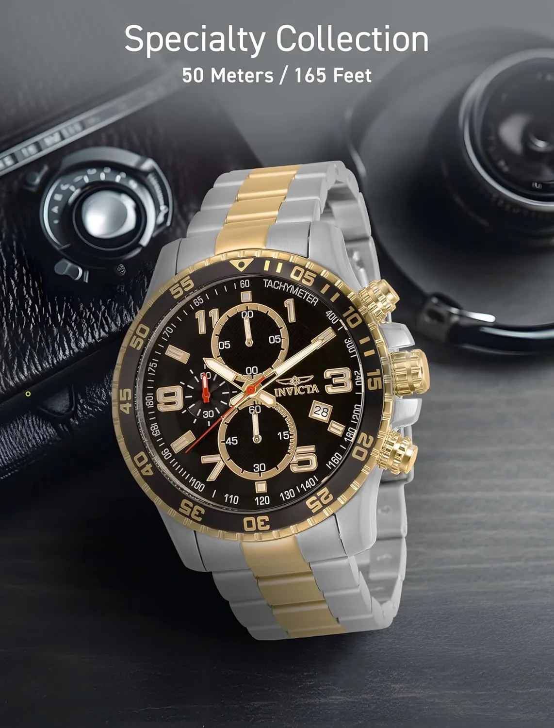 Invicta Men's Specialty Chronograph Textured Dial Stainless Steel Watch