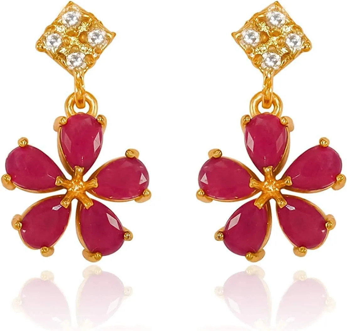 JewarHaat Indian Bollywood Necklace Set AD CZ Elegant Gold Plated Multi Stones Sparkling Crystals Choker with Earrings Fashion Jewellery for Women & Girls
