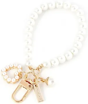 Jowxsx Women's Imitation Pearl Keychain, Key Ring Charm Gifts, Golden Key Pendant Accessories Love Heart Car Keychain