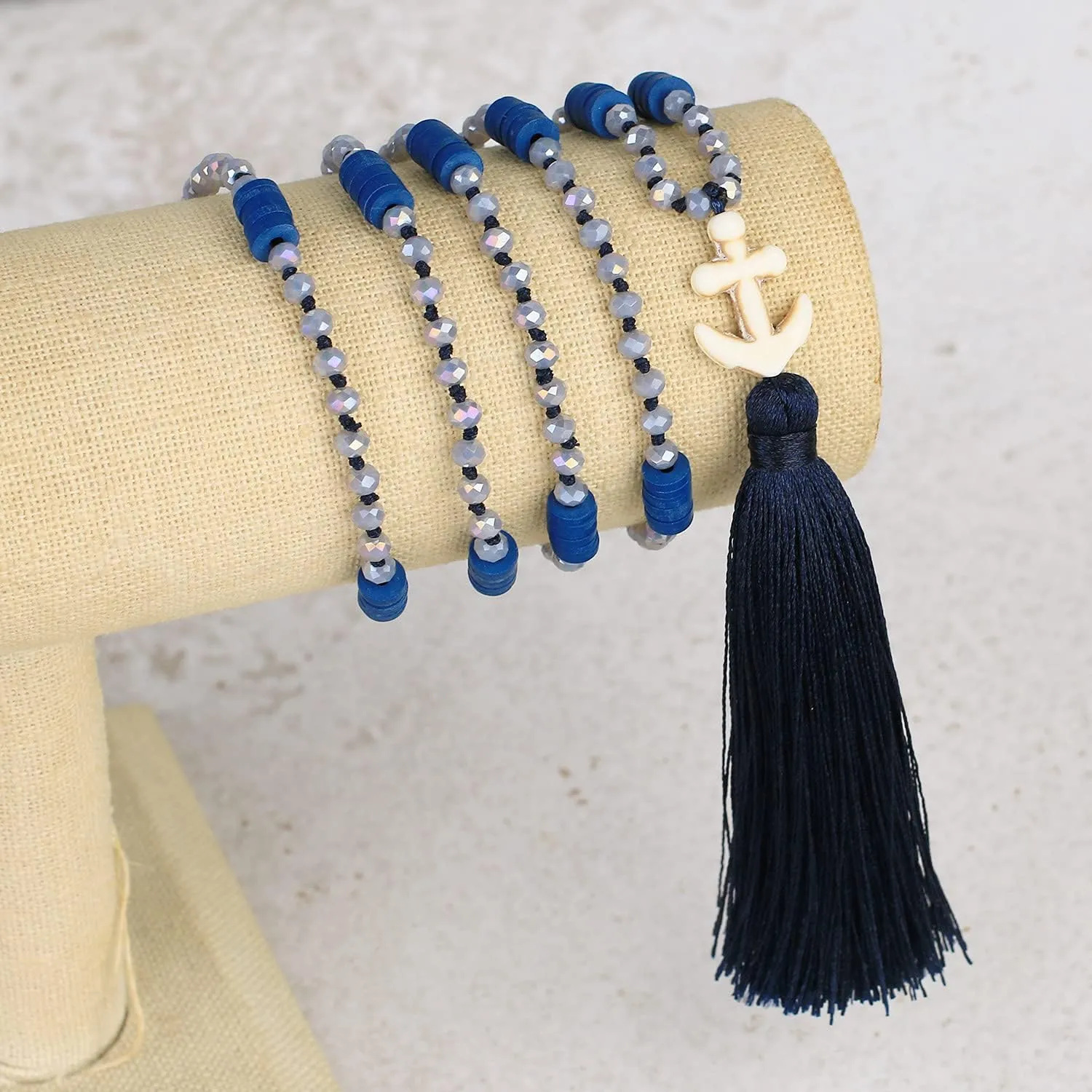 KELITCH Women Necklace Tassel Pearl Necklace Long Tassel Necklace Shining Crystal Necklace New