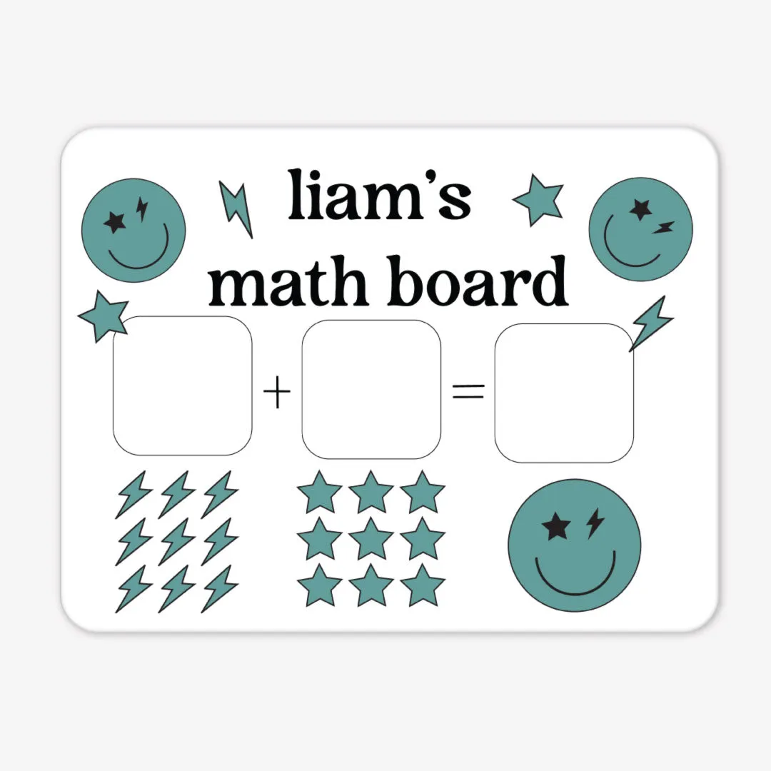 Kids Personalized Whiteboard | Smiley Face Green