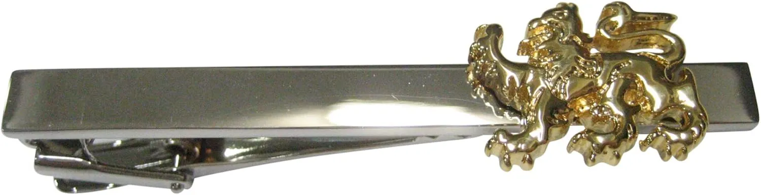 Kiola Designs Gold Toned Shiny Scottish Heraldic Lion Tie Clip