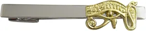 Kiola Designs Gold Toned Textured Egyption Eye Square Tie Clip