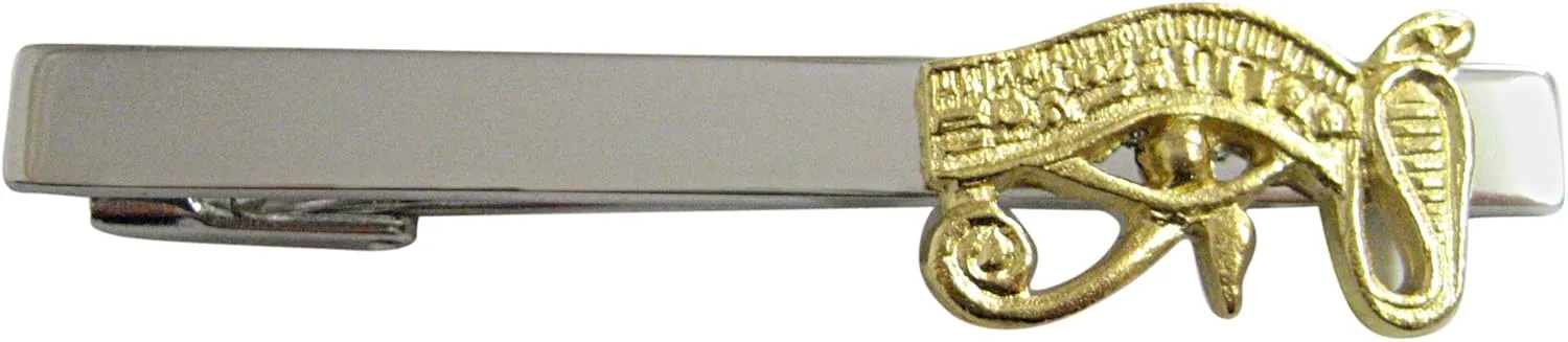 Kiola Designs Gold Toned Textured Egyption Eye Square Tie Clip