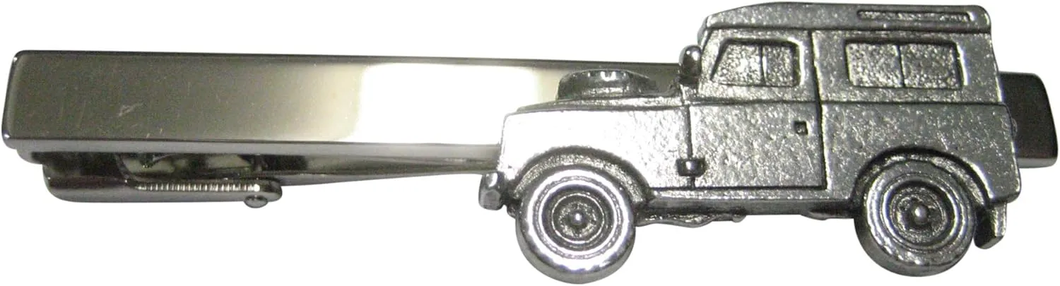 Kiola Designs Silver Toned Textured 4x4 Exploring Rugged Truck Tie Clip