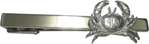 Kiola Designs Silver Toned Textured Crab Tie Clip