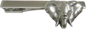 Kiola Designs Silver Toned Textured Elephant Head Square Tie Clip
