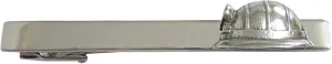 Kiola Designs Silver Toned Textured Mining Helmet Square Tie Clip