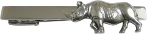Kiola Designs Silver Toned Textured Rhino Square Tie Clip