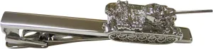 Kiola Designs Silver Toned Textured Tank Square Tie Clip