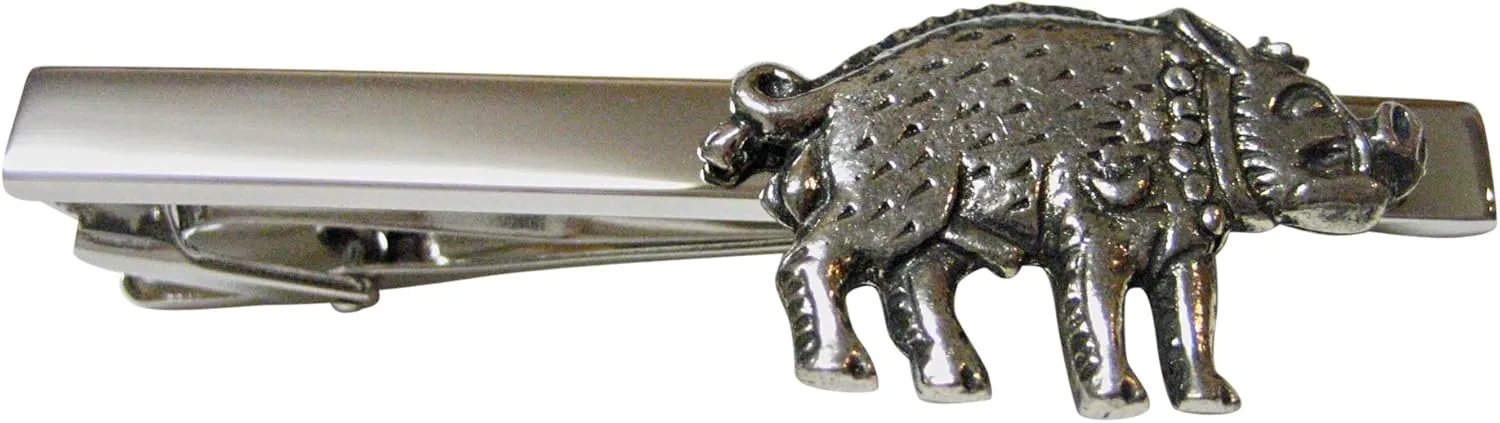 Kiola Designs Textured Wild Boar Square Tie Clip