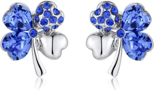 KRUCKEL Four leaf clover Lucky, joy, hope, faith, kindness, cheerful, confident, everyday is full of Love earrings made with Austrian crystals  7071010