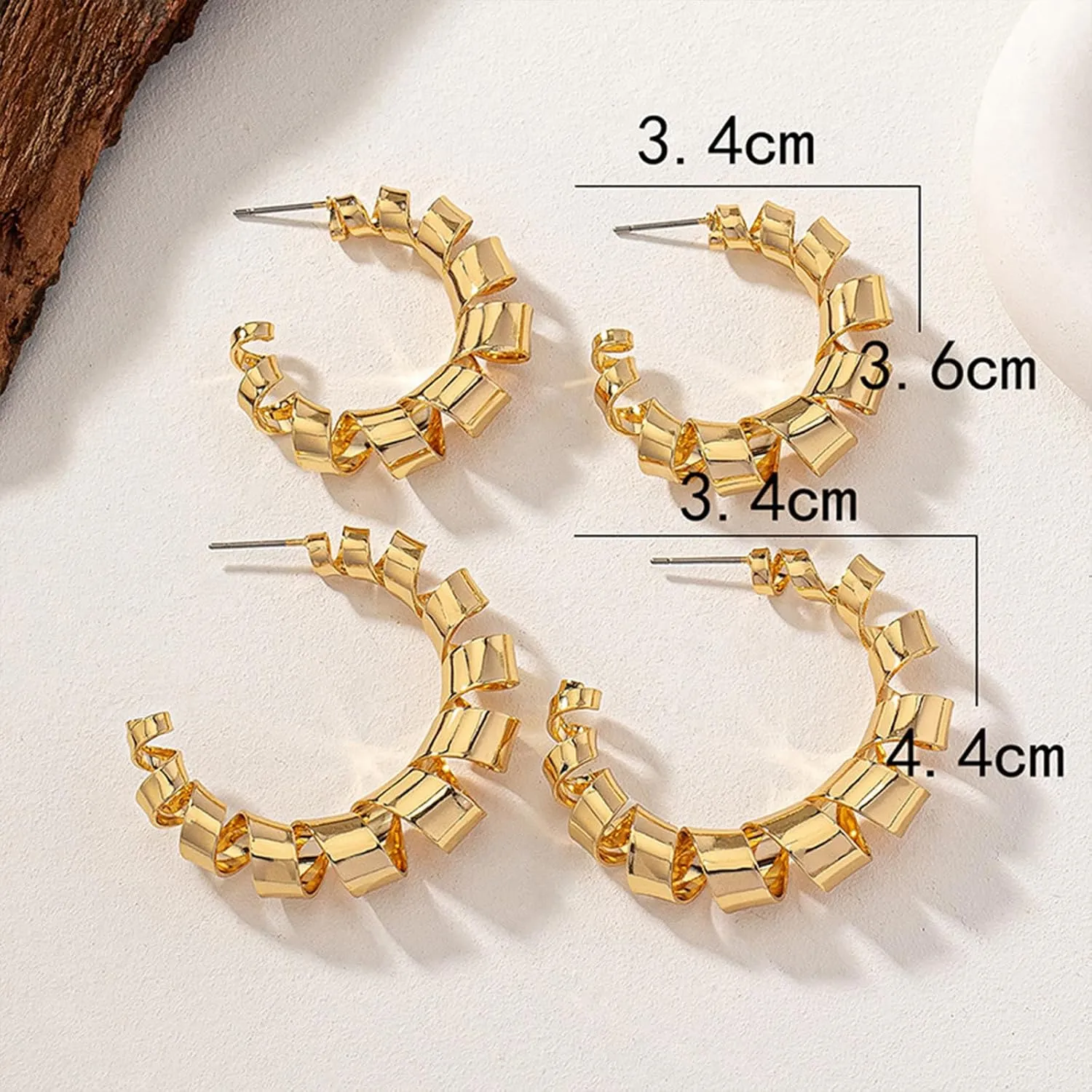 Large Gold Hoop Earrings Lightweight Chunky Gold Earrings for Women Silver Chunky Earrings 14k Gold Big Hoop Earrings for Wedding
