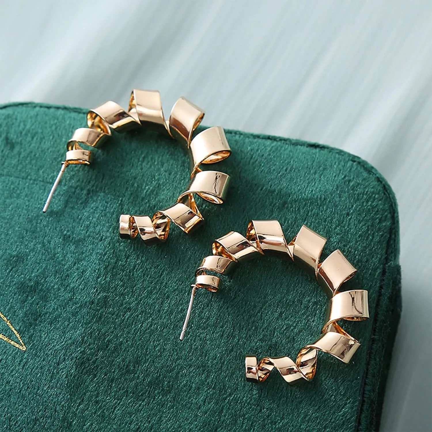 Large Gold Hoop Earrings Lightweight Chunky Gold Earrings for Women Silver Chunky Earrings 14k Gold Big Hoop Earrings for Wedding