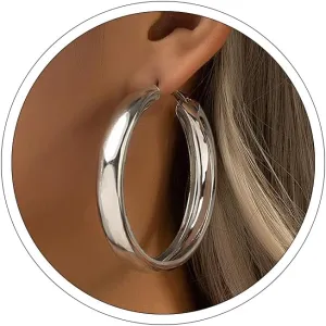 Large Gold Hoop Earrings Lightweight Chunky Gold Earrings for Women Silver Chunky Earrings 14k Gold Big Hoop Earrings for Wedding