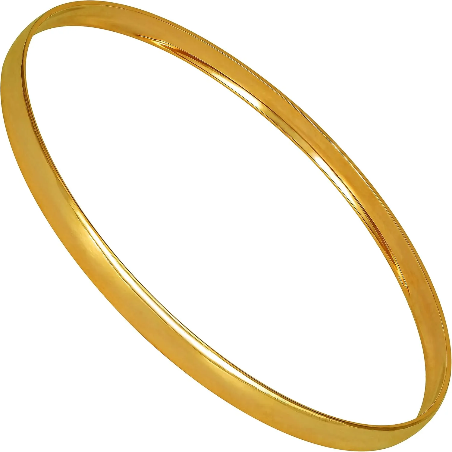 LIFETIME JEWELRY Smooth Bangle Bracelets 24k Real Gold Plated for Women