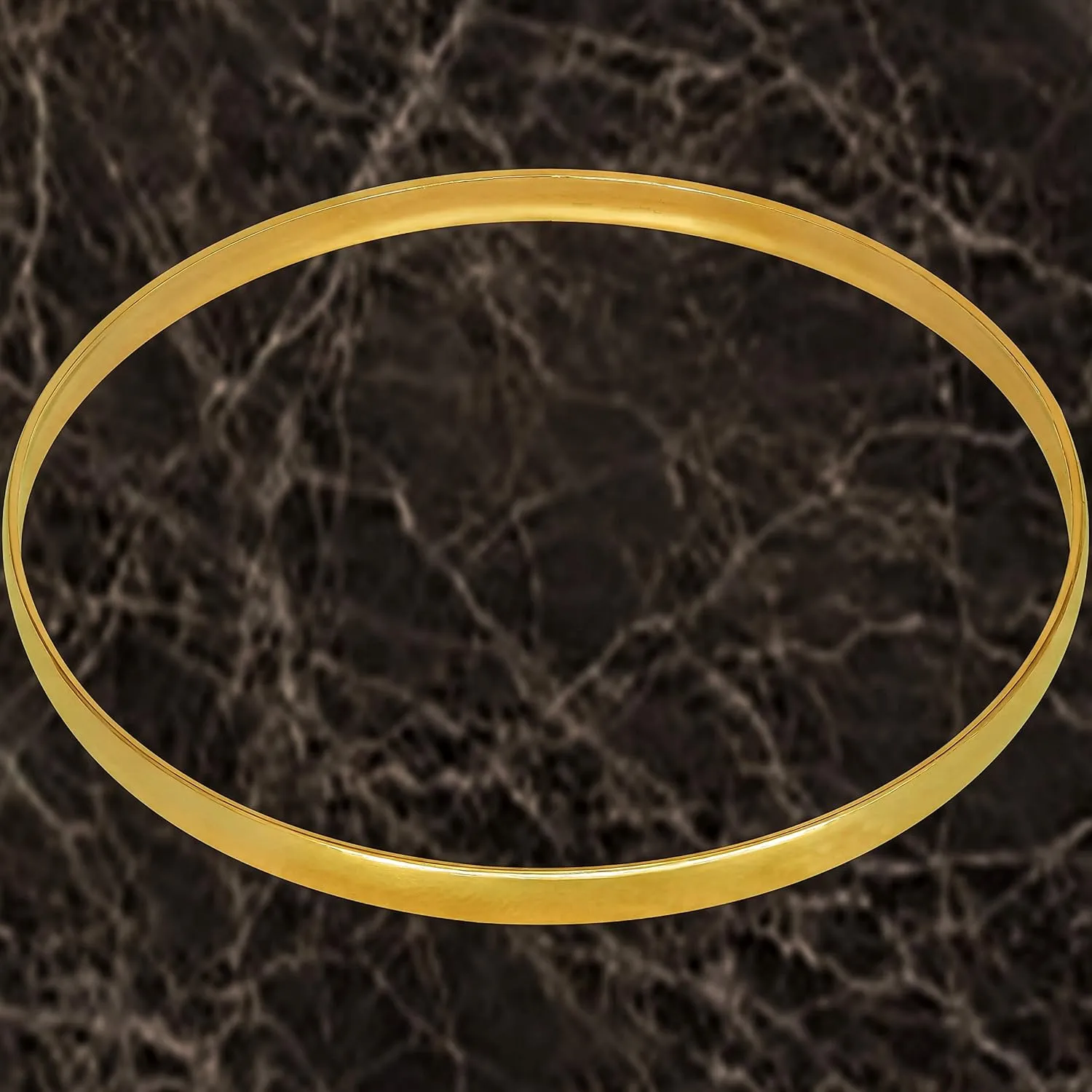 LIFETIME JEWELRY Smooth Bangle Bracelets 24k Real Gold Plated for Women