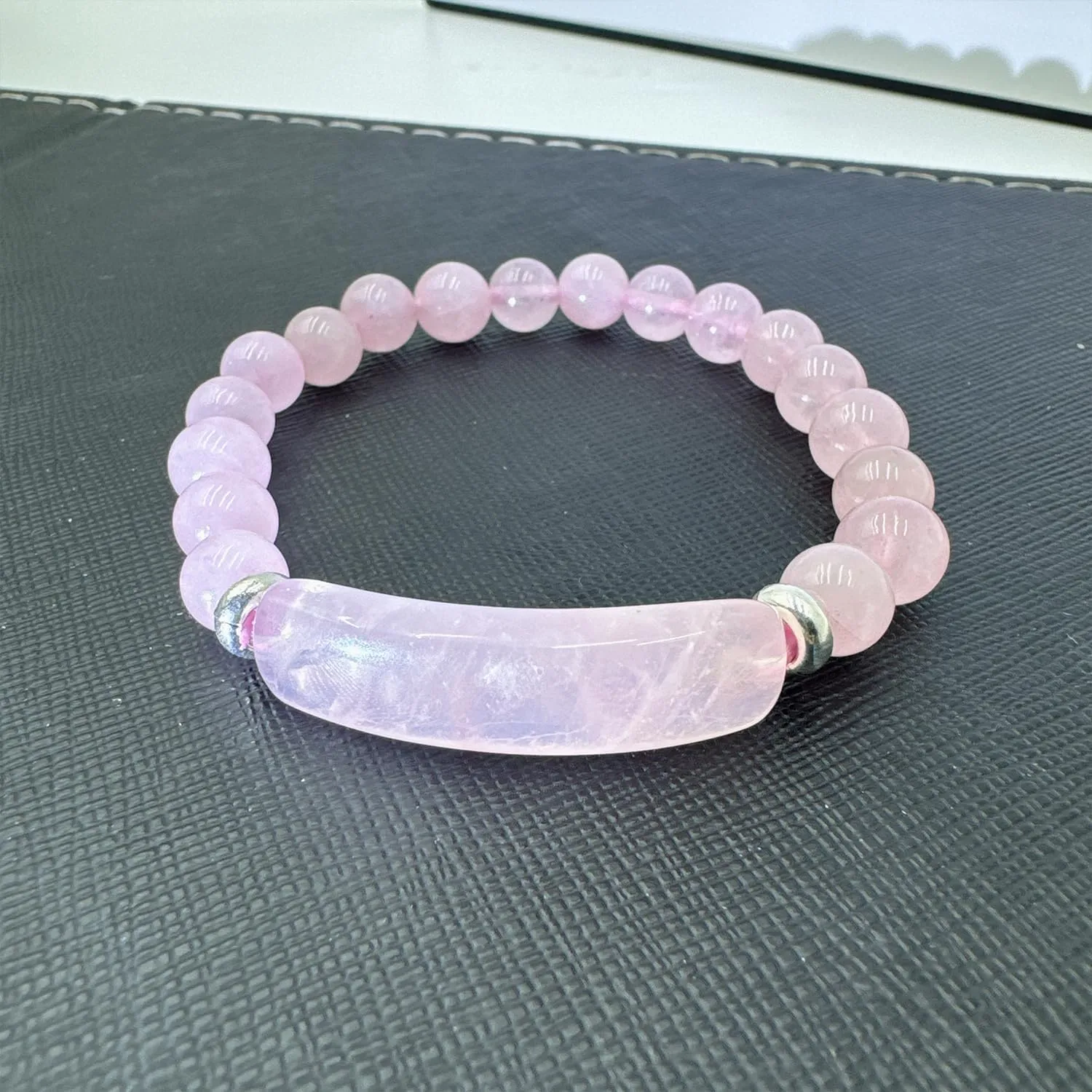 Link Pheromone Bracelet for Women Rose Quartz Pheromone Bracelet Natural Stone Pink Beaded Bracelet Handmade Good Luck Energy Chakra Bangle Jewelry Gifts for Women Mom