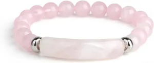 Link Pheromone Bracelet for Women Rose Quartz Pheromone Bracelet Natural Stone Pink Beaded Bracelet Handmade Good Luck Energy Chakra Bangle Jewelry Gifts for Women Mom