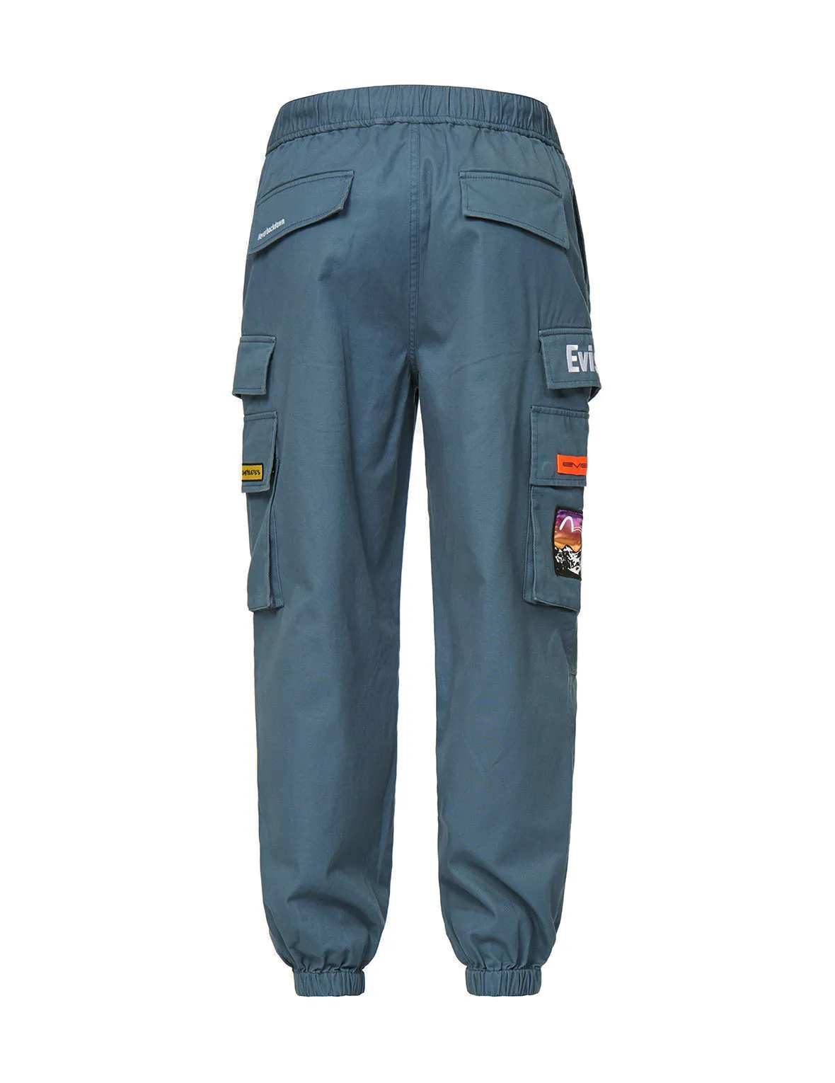 Logo and Seagull Embroidered Cargo Pants