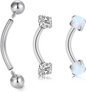 Longita Rook Piercing Jewelry Rook Jewelry Rook Earrings Surgical Steel Silver Gold Eyebrow Piercing Jewelry Internally Threaded Eyebrow Rings 16g Vertical Labret Lip Jewelry 8mm 10mm