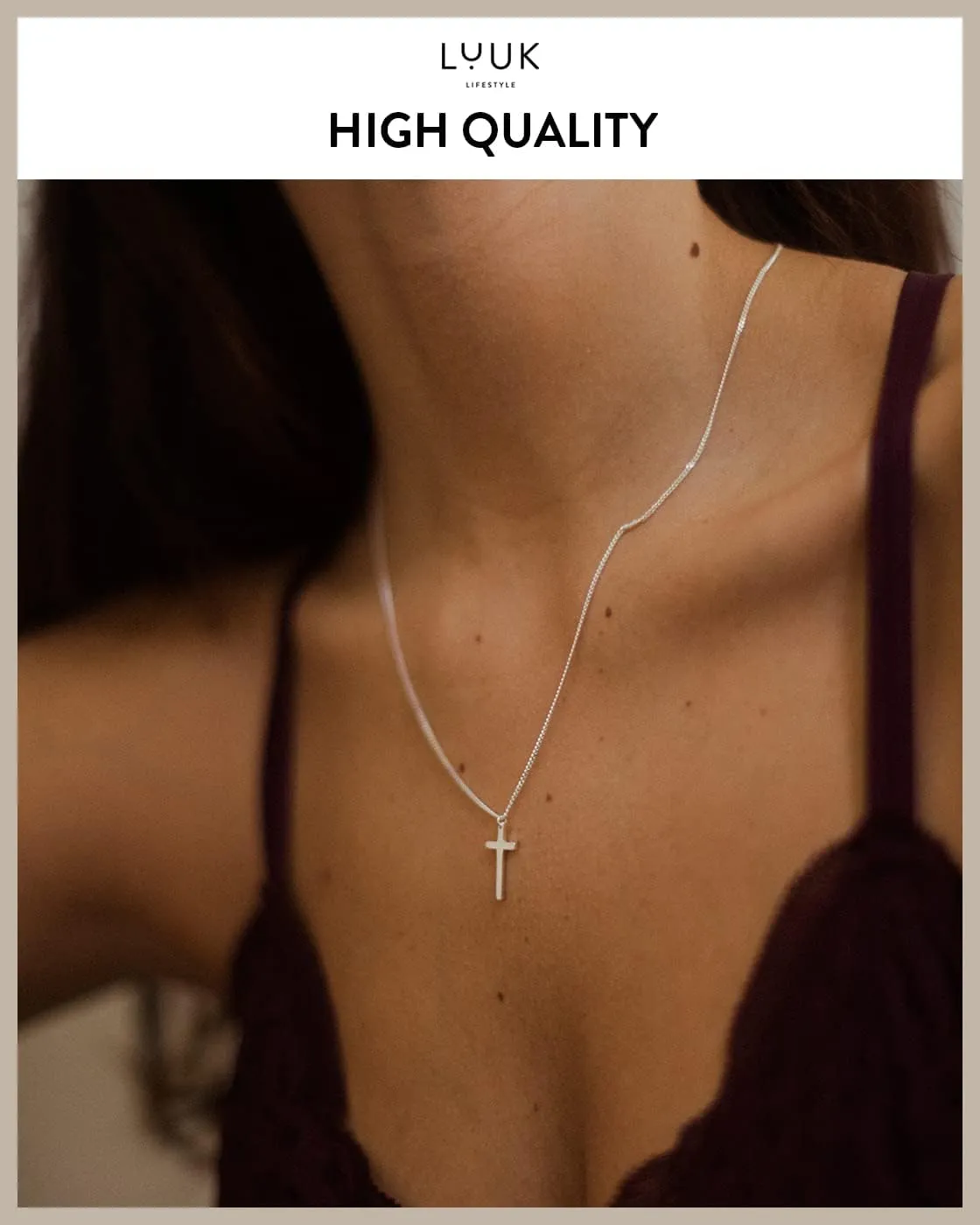 LUUK LIFESTYLE 925 sterling silver filigree necklace for women with pendant, trendy feminine jewelry for everyday life, adjustable length, 19, gift idea for her, gift card, silver, gold, and rosgold