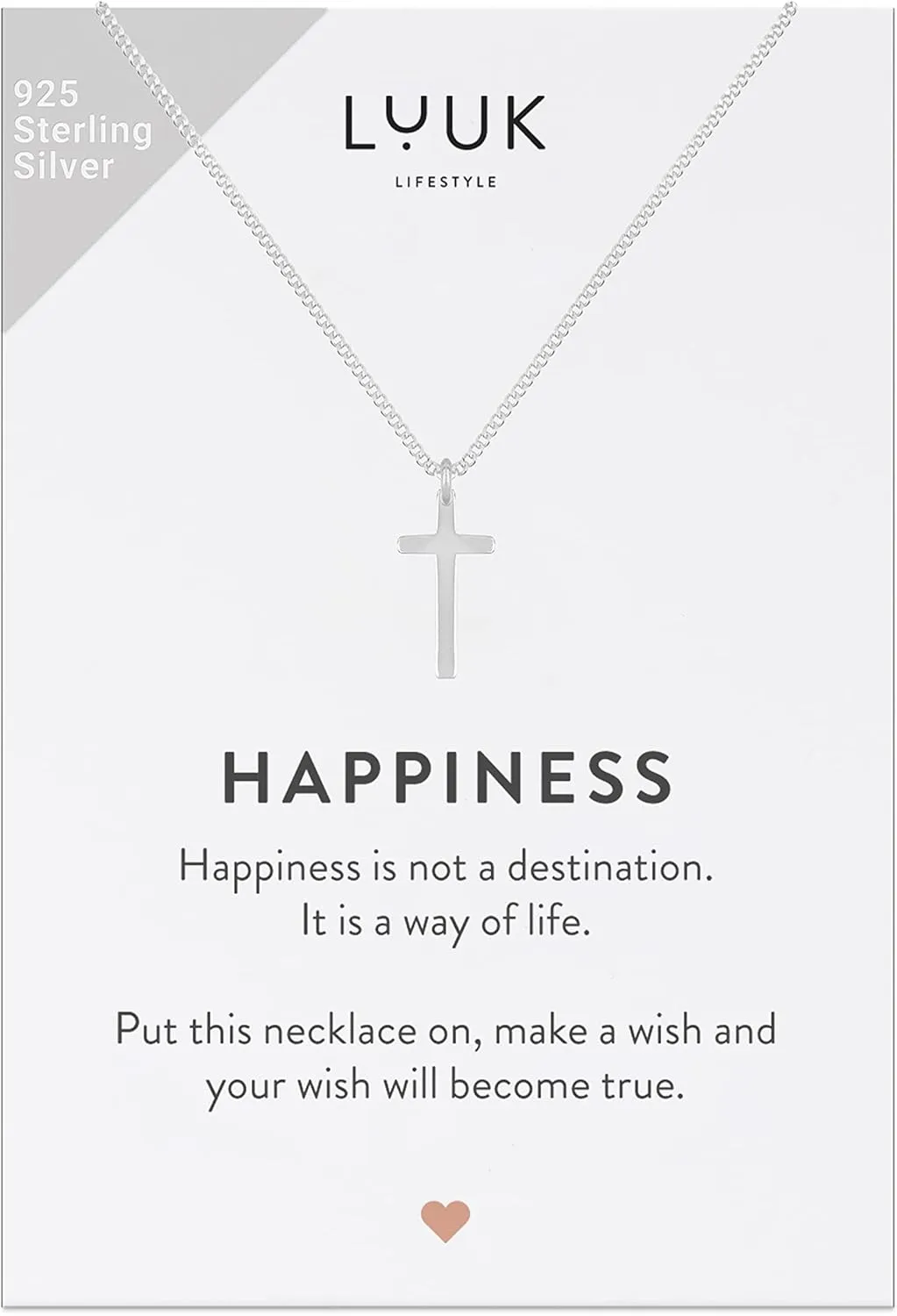 LUUK LIFESTYLE 925 sterling silver filigree necklace for women with pendant, trendy feminine jewelry for everyday life, adjustable length, 19, gift idea for her, gift card, silver, gold, and rosgold