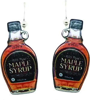 Maple Syrup Earrings by d'ears Non-Tarnish Sterling Silver French Hook Ear Wire