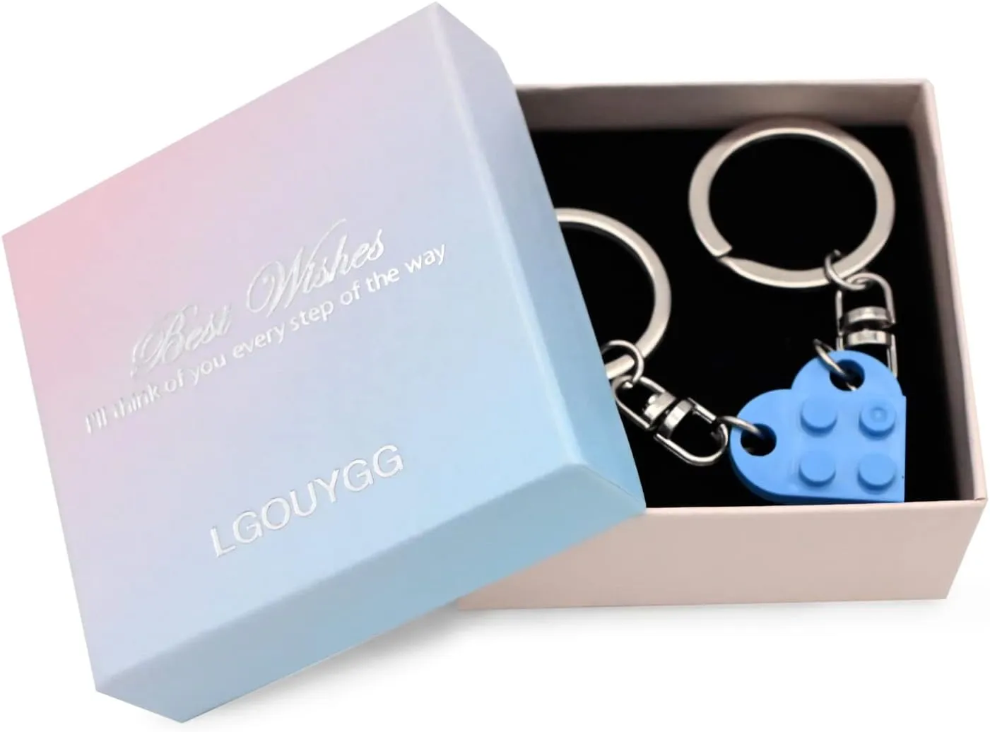 Matching Brick Keychain for Couples, Cute Heart Shape Keychains Set, Sweet Gifts for Girlfriend Boyfriend Friendship