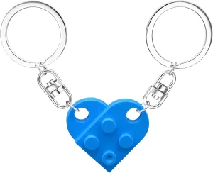 Matching Brick Keychain for Couples, Cute Heart Shape Keychains Set, Sweet Gifts for Girlfriend Boyfriend Friendship