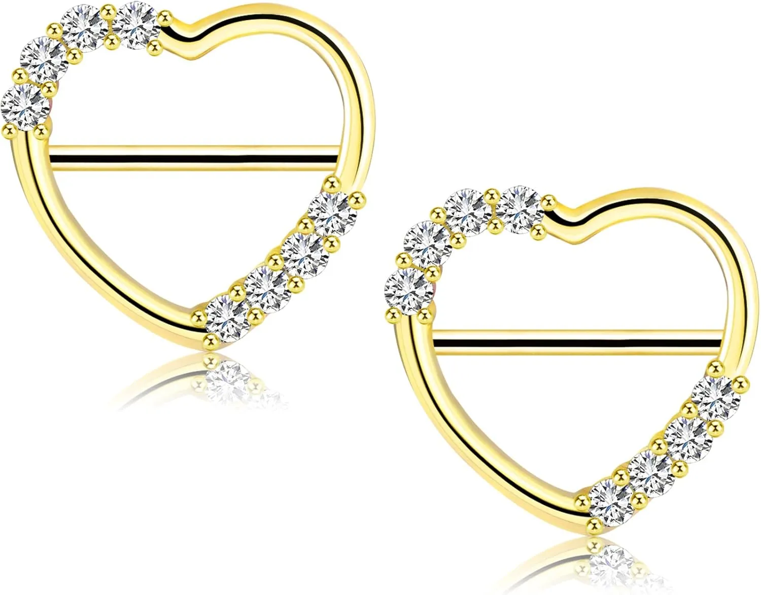 Melighting Dainty Nipple Clicker Shiny Clear CZ Nipple Piercing Jewelry - 14G 316L Surgical Steel Barbell