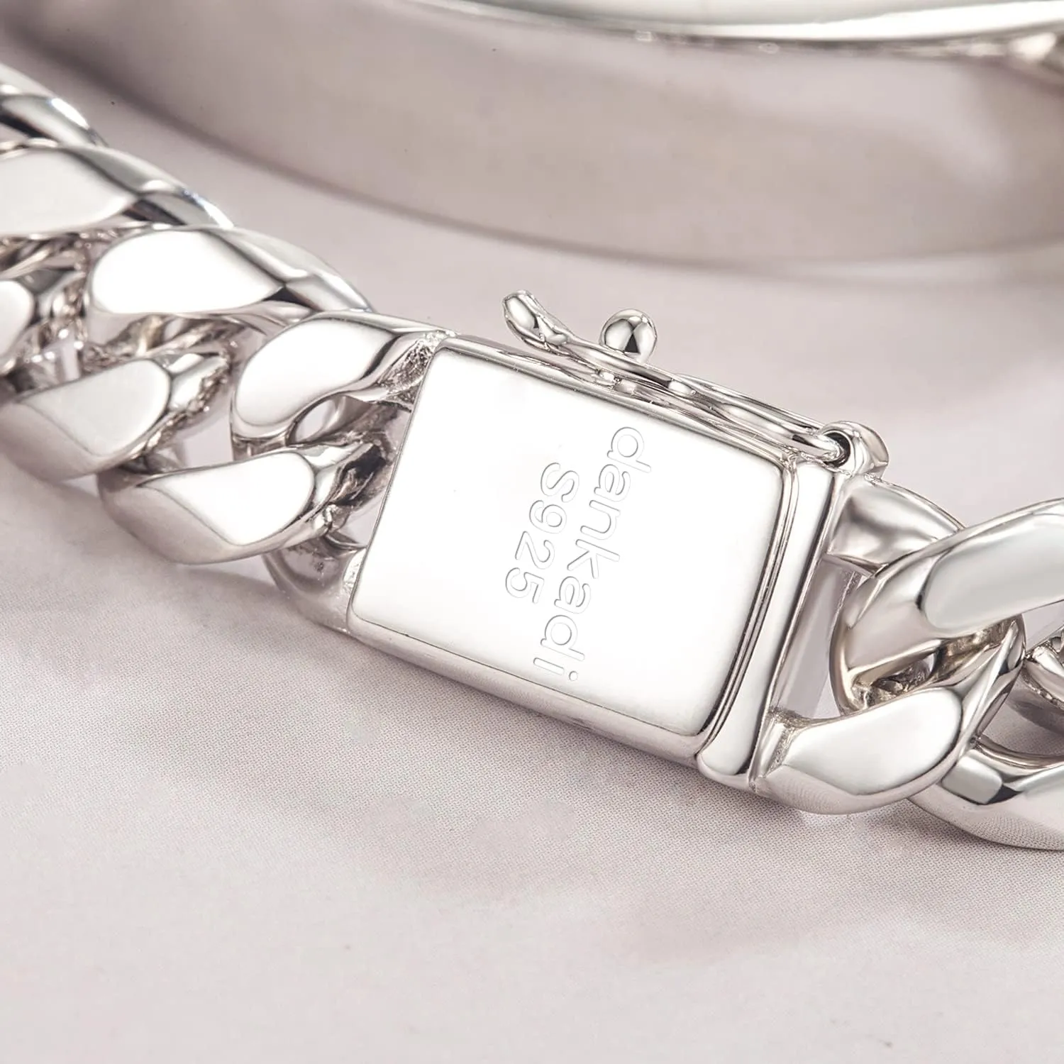 Men 925 Sterling Silver Solid Miami Cuban Link Chain Bracelet 12MM Rectangular Card Bangles 7 "7.5" 8 "8.5" 9 "9.5" 10" Thick Big Curb Cuban Chain Jewelry Gift