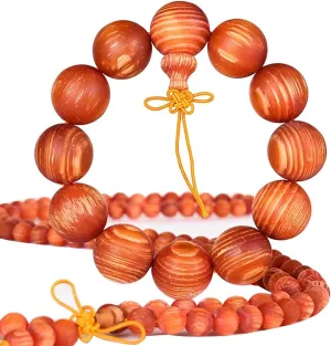 Men Women Natural Wood Beads Bracelet Tibetan Buddhist Mala Beads Meditation Necklace Bracelet (6mm 8mm 108 Pray Beads)