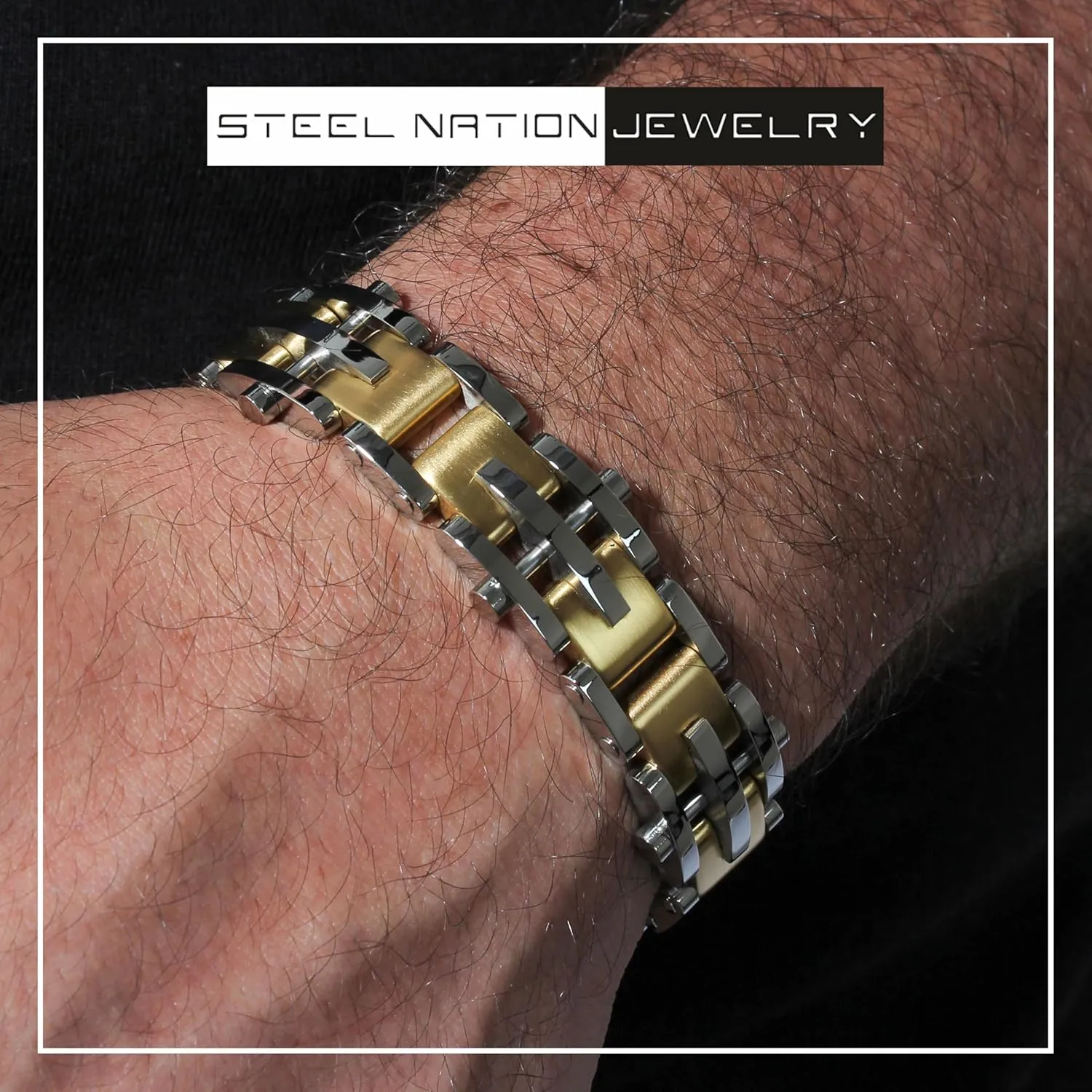 Men's Stainless Steel Link Bracelet Modern Elegance & Durability Choice of Colors