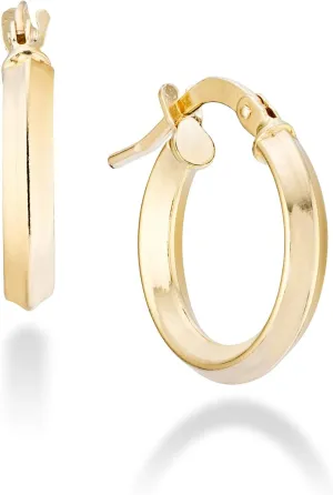 Miabella 18K Gold Over 925 Sterling Silver 2.5mm High Polished Knife Edge Hoop Earrings for Women Made in Italy