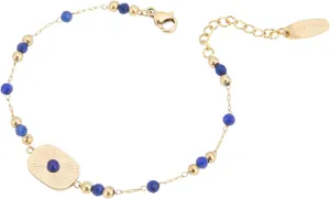 Milan Chiva 14K Gold Link Bracelets for Women Round Agate Beaded Sun Disc Dainty Bracelet Jewelry
