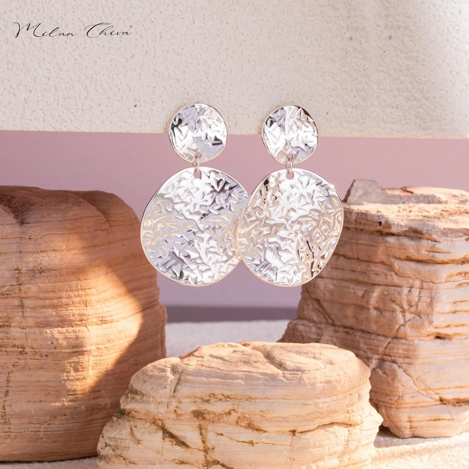 Milan Chiva 14K Gold Plated Dangle Earrings for Women Lightweight Dainty Jewelry
