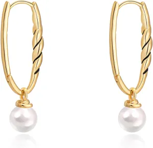 Milan Chiva Small Hoop Earrings for Women 14k Gold Plated Lightweight Huggie Drop Dainty Jewelry
