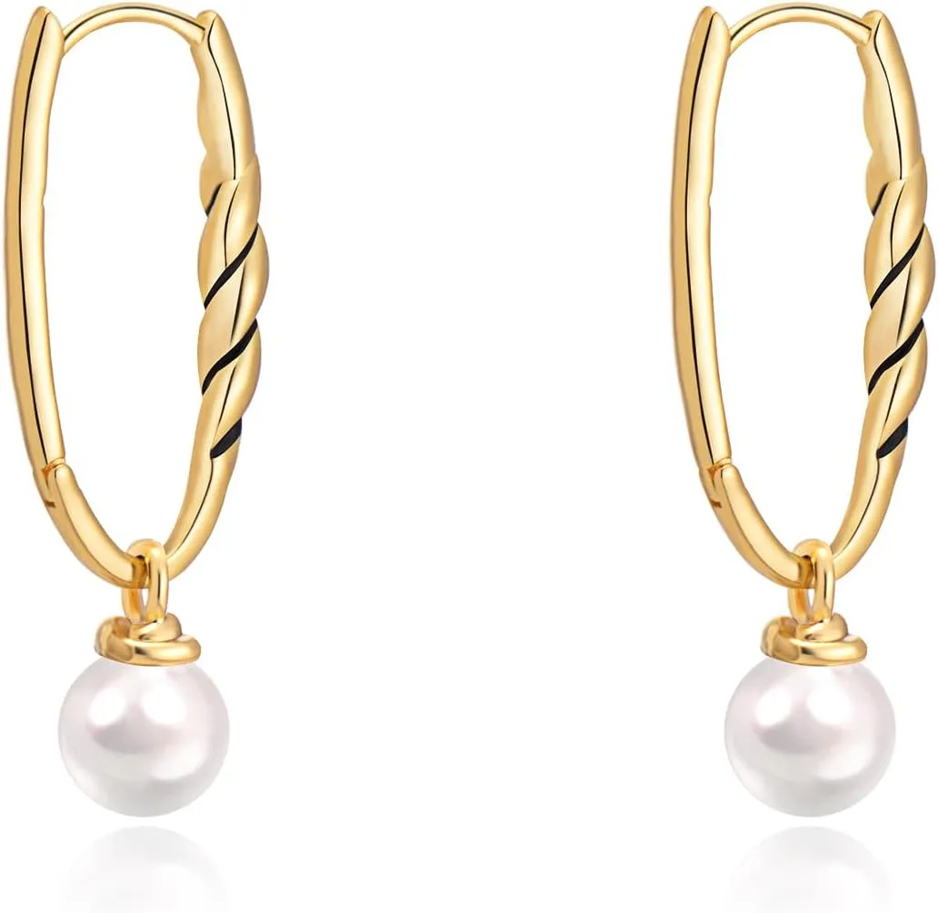 Milan Chiva Small Hoop Earrings for Women 14k Gold Plated Lightweight Huggie Drop Dainty Jewelry